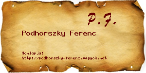 Podhorszky Ferenc névjegykártya